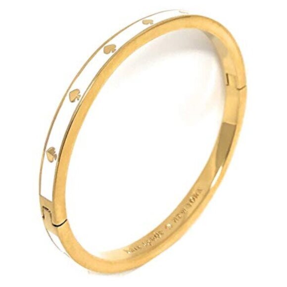 Kate Spade Spot the Spade Enamel Hinged Bangle Bracelet NWOT - Picture 1 of 4
